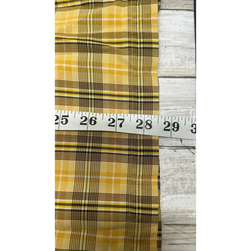 The‎ North Face Mens Yellow Plaid Short Sleeve Button Up Hiking Shirt Large